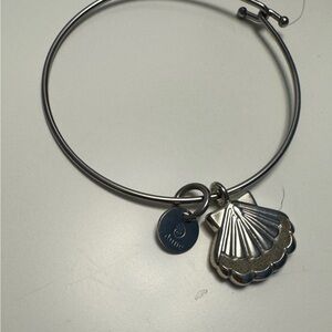 Dune Beach Bangle Bracelet  with scallop shell charm with sand from Cape Cod MA